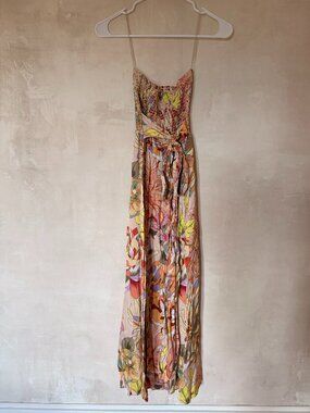 Shore Brand Maxi Pompas Springs Dress Strapless M